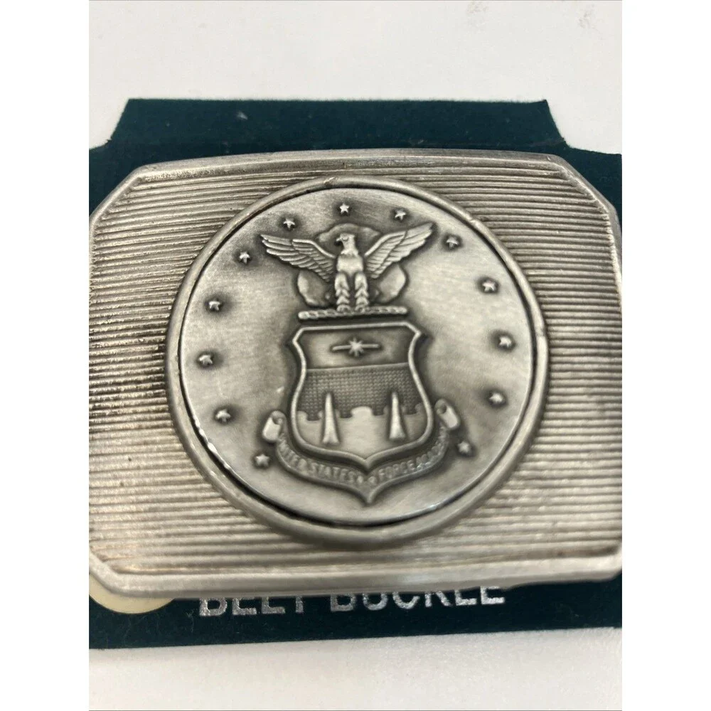 FORT Pewter Belt Buckle United States Air Force Academy 2.5”x1 3/4”